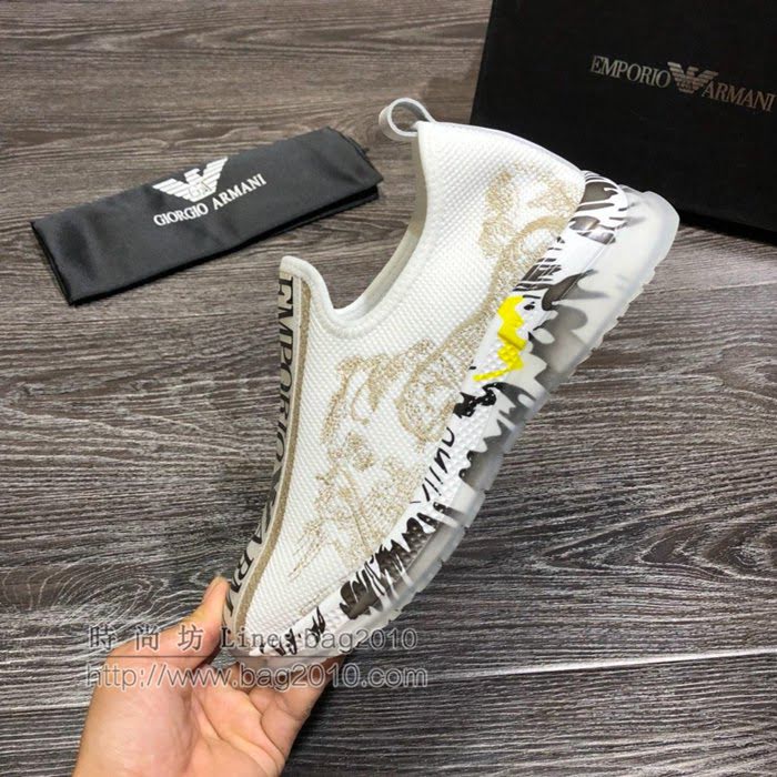 Armani男鞋 2019新款 男士休閒運動鞋 透氣網布 阿瑪尼時尚男鞋  jpx2156